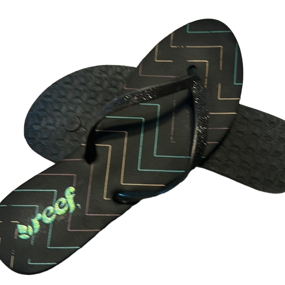 Reef Black and Green Sandals